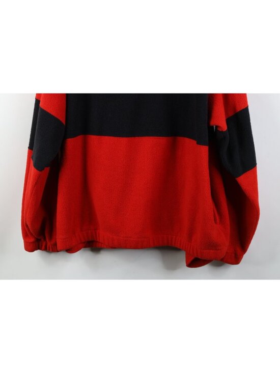 Vintage 90s Mens Large Detroit Red Wings Hockey 1/4 1/2 Zip Fleece Sweater Red - Picture 14 of 14